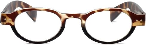 Calabria 4372 2 Color Oval European Reading Glasses&Case in Tortoise Green +3.50 in Saudi Arabia