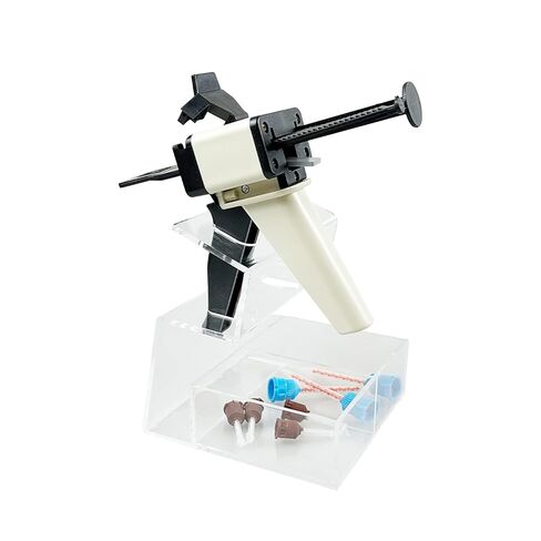 Dental Impression Gun Organizer, YOUYA DENTAL Clear Acrylic 2/4-Gun Holder with Mixing Tips Storage Holds Dental Impression Cartridge Delivery Dispenser Guns & Mixing Tips Organizer (4-Gun PRO) in Saudi Arabia
