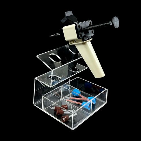 Dental Impression Gun Organizer, YOUYA DENTAL Clear Acrylic 2/4-Gun Holder with Mixing Tips Storage Holds Dental Impression Cartridge Delivery Dispenser Guns & Mixing Tips Organizer (4-Gun PRO) in Saudi Arabia