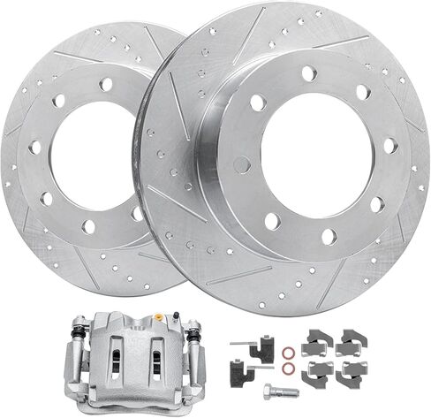 Detroit Axle - Front Brake Kit for 4WD Ford Ranger Explorer Sport Trac Mazda B4000 Drilled & Slotted Brake Rotors Ceramic Brakes Pads Replacement in Saudi Arabia