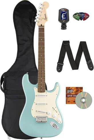 جيتار كهربائي Fender Bullet Stratocaster HT، لوريل، حزمة Pickguard سوداء مع حقيبة Gig، موالف، حزام، اللقطات، وأقراص DVD التعليمية لأوستن بازار - أبيض أولمبي in Saudi Arabia