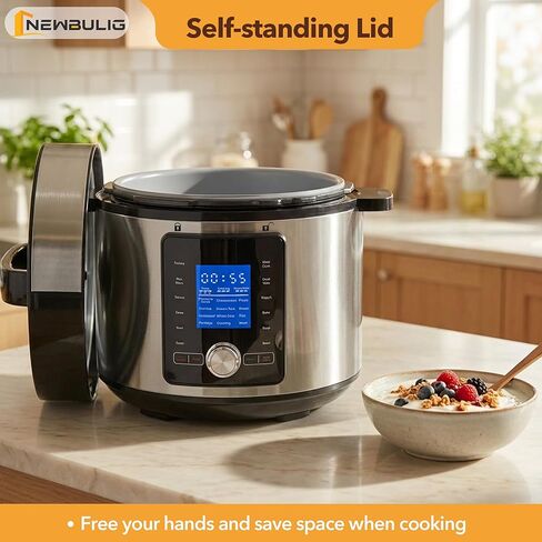 NEWBULIG 8.5 Quart Electric Pressure Cooker, Stainless Steel Multi Cooker Pressure, 24-in-1 Slow Cooker for Rice, Meat Stew, Porridge, Multigrain, Soup, Bean, Bake, Steam, Yogurt Maker in Saudi Arabia