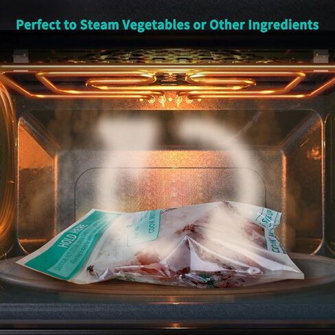 Microwave Steamer Bags 30 Pack Zip Steam Vegetable Cooking Bag for Potatoes Meat, 7.9 X 8.7 Inches in Kuwait