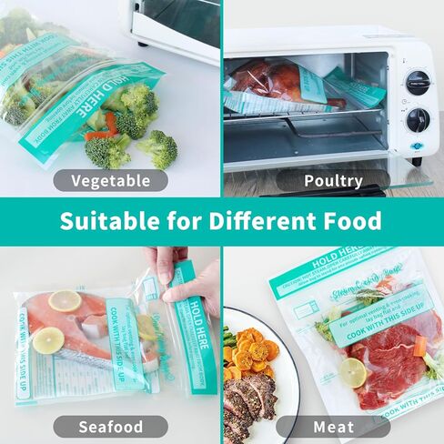 Microwave Steamer Bags 30 Pack Zip Steam Vegetable Cooking Bag for Potatoes Meat, 7.9 X 8.7 Inches in Kuwait