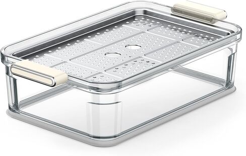 جهاز طهي الطعام بالبخار الزجاجي من AIRMSEN - جهاز طهي بالبخار النباتي سعة 8.5 كيو تي مع صواني من الفولاذ المقاوم للصدأ بطبقتين، تسخين فائق السرعة بقدرة 1200 وات للخضار والأطعمة البحرية والأرز، خالي من مادة BPA in Kuwait