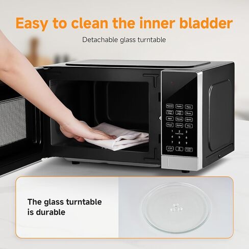 Compact Microwave Oven with 9 Auto Menus & Child Lock, LED Lighting, 0.7 Cu Ft, 700W - Easy Clean Kitchen Appliances, Quick Cooking for Family & Company Gatherings (1) in Saudi Arabia
