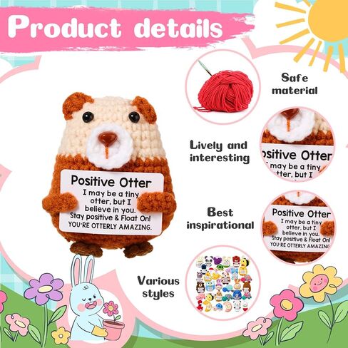 36 Pcs Positive Fruits Vegetables Crochet Emotional Dolls Bulk Support Knitted Crochet Encouragement Emotional Gifts with Positive Words for Friends Coworker Decorations for Home Office in Saudi Arabia