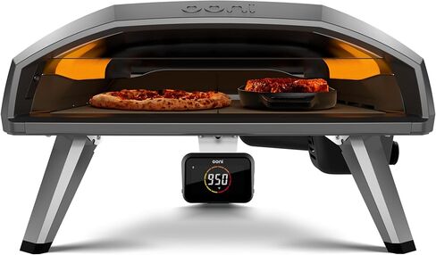 فرن بيتزا غاز Ooni Koda 2 Pro - فرن خارجي يعمل بالغاز مقاس 18 بوصة مع منظم 28 مللي بار وخرطوم غاز، فرن بيتزا محمول يعمل بالغاز - أسود in Saudi Arabia