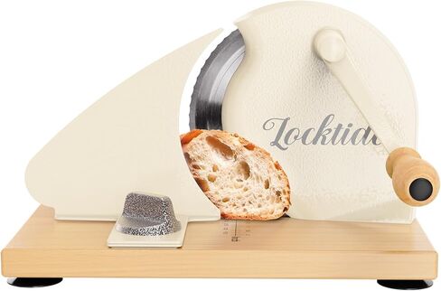 Upgrade Manual Bread Slicer for Homemade Sourdough - Adjustable Thickness & Evenly Slice, Bread Slicer with Scale Lines, Hand Crank, Suction Cups and Bread Guide for Sandwiches, Toast, Bagel, Baguette in Kuwait