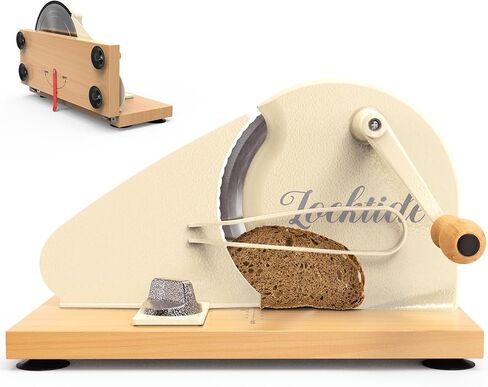 Upgrade Manual Bread Slicer for Homemade Sourdough - Adjustable Thickness & Evenly Slice, Bread Slicer with Scale Lines, Hand Crank, Suction Cups and Bread Guide for Sandwiches, Toast, Bagel, Baguette in Kuwait