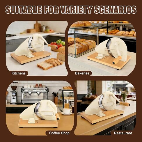 Upgrade Manual Bread Slicer for Homemade Sourdough Bread, Adjustable Thickness with Stainless Steel Serrated Blade, Even Slicing Guide, Non-Slip Suction Cups – Ideal for Home Kitchens and Bakeries in Saudi Arabia