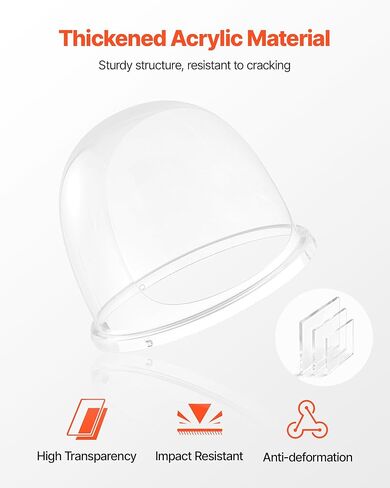 VEVOR 16 Inch Cotton Candy Machine Cover, Transparent Acrylic Dome Bubble Shield Compatible with 15inch Commercial Cotton Candy Floss Maker Bowl for Party, Shops, Bottom Groove Design in Kuwait