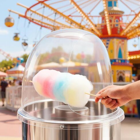 VEVOR 16 Inch Cotton Candy Machine Cover, Transparent Acrylic Dome Bubble Shield Compatible with 15inch Commercial Cotton Candy Floss Maker Bowl for Party, Shops, Bottom Groove Design in Kuwait