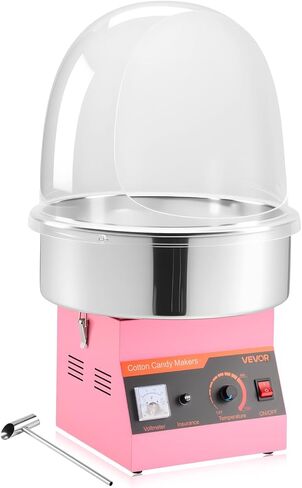 VEVOR 16 Inch Cotton Candy Machine Cover, Transparent Acrylic Dome Bubble Shield Compatible with 15inch Commercial Cotton Candy Floss Maker Bowl for Party, Shops, Bottom Groove Design in Kuwait