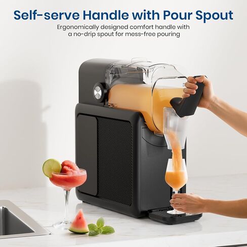 Slushie Machine No Ice Needed, 88-OZ Large Capacity, Rapid Cool, LED Display, Frozen Drink Maker Perfect for Slush, Milkshakes, Frappes and More, Dark Black in Saudi Arabia