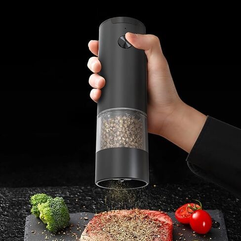 Electric Salt and Pepper Grinder Battery Powered Automatic Pepper Mill Grinder, Adjustable Coarseness shakers, One-Hand Operation for Kitchen in Saudi Arabia