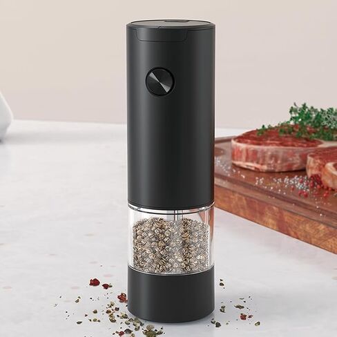 Electric Salt and Pepper Grinder Battery Powered Automatic Pepper Mill Grinder, Adjustable Coarseness shakers, One-Hand Operation for Kitchen in Saudi Arabia