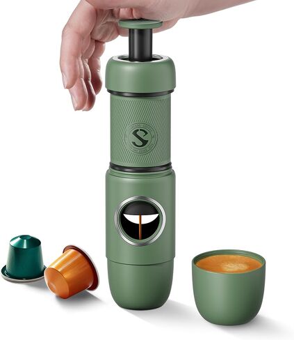 STARESSO TRAVEL NS Portable Espresso Maker, Ultra-Light Manual Coffee Machine, Compatible with Nespresso Original Pods, Perfect for Travel Camping Hiking in Saudi Arabia