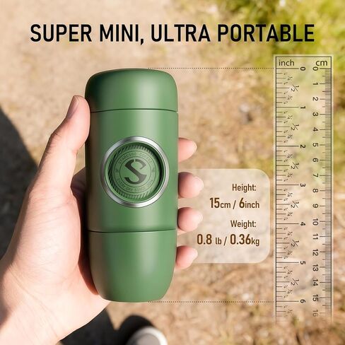 STARESSO TRAVEL NS Portable Espresso Maker, Ultra-Light Manual Coffee Machine, Compatible with Nespresso Original Pods, Perfect for Travel Camping Hiking in Saudi Arabia