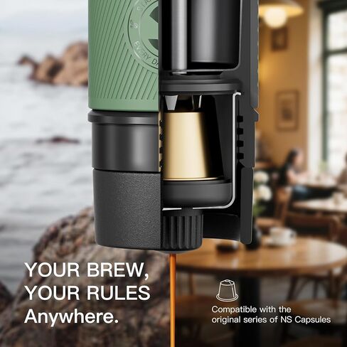 STARESSO TRAVEL NS Portable Espresso Maker, Ultra-Light Manual Coffee Machine, Compatible with Nespresso Original Pods, Perfect for Travel Camping Hiking in Saudi Arabia