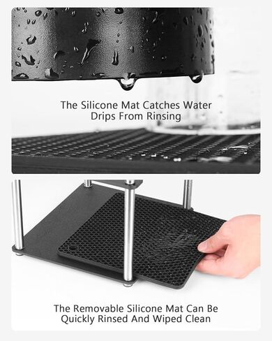 رف تخزين وتجفيف مصمم لجهاز OXO Brew Rapid Brewer - منظم أجزاء ماكينة تحضير القهوة يدويًا، حامل ABS بطبقتين مع حصيرة تنقيط من السيليكون قابلة للإزالة، حامل محطة قهوة على سطح الطاولة غير قابل للانزلاق in Kuwait