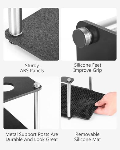 رف تخزين وتجفيف مصمم لجهاز OXO Brew Rapid Brewer - منظم أجزاء ماكينة تحضير القهوة يدويًا، حامل ABS بطبقتين مع حصيرة تنقيط من السيليكون قابلة للإزالة، حامل محطة قهوة على سطح الطاولة غير قابل للانزلاق in Kuwait