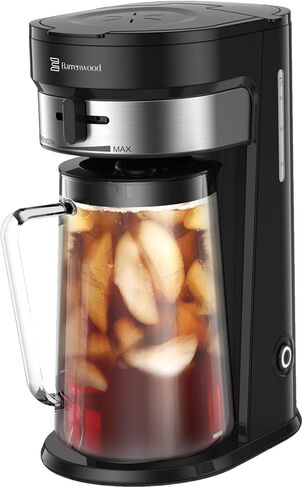 Ice Tea Maker with 2.5QT Cold Brew Coffee & Iced Tea Pitcher, Strength Selector, Reusable Filter for Lemonade, Fruit Infused Water (Black) in Saudi Arabia