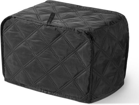 Toaster Cover 2 Slice, Quilted Polyester Toaster Cover For Bread Maker, Universal Size 11.8"x7.3"x7.7" (30x18.5x19.5cm), Black Dust And Fingerprint Protector, 1 Pc in Saudi Arabia