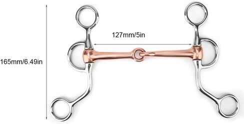 Pssopp النحاس الأحمر الفم الفولاذ المقاوم للصدأ جميع الأغراض لقمة الحصان، سهلة على الفم، رافعة مالية منخفضة إلى متوسطة، تعزز الضوء والمساعدات الاتجاهية، الأسطوانة النحاسية لركوب الخيل in Kuwait