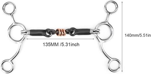 Horse Chewing, Stainless Steel Gag Bit with Black Steel Mouthpiece in Saudi Arabia