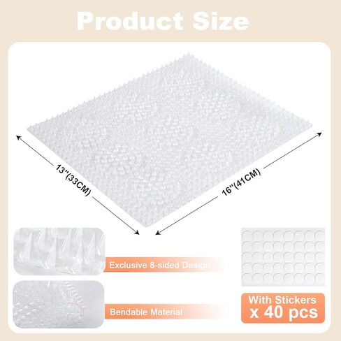 Uross Scat Mat for Cats -10PCS Deterrent Mat with Spikes Indoor Cat Repellent Mat Outdoor Scat Spikes Mat Indoor Cat Countertop Deterrent Keep Cats Off Counter in Saudi Arabia
