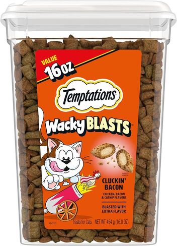 Temptations Wacky Blasts Cat Treats, Cluckin’ Bacon Flavor, 16 oz. Tub in Saudi Arabia