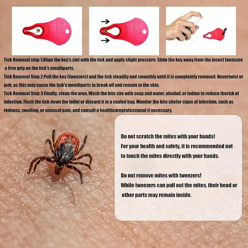 Tick Remover Tool 3 Pack – Portable Tick Key for Pets, Dogs, Animals, and Humans – Quick & Safe Tick Removal Tool – Essential Outdoor Camping Gear for Easy and Reliable Use in Saudi Arabia