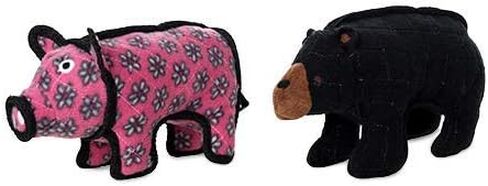 TUFFY - لعبة World's Tuffest الناعمة للكلاب - Zoo Jr Bear & Jr Pig - مجموعة كومبو - مصدر صرير - طبقات متعددة. مصنوعة متينة وقوية وصعبة. اللعب التفاعلي (الشد والرمي والجلب). يمكن غسله في الغسالة ويطفو على الماء. in Kuwait