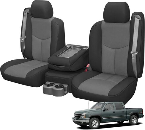 Seat Covers Compatible with 1999-2006 Chevy/GMC 1500, Heavy Duty Knitted Fabric Complete Set, Front Truck Full Set Seat Cover in Saudi Arabia