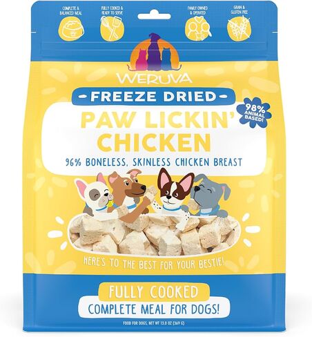 Weruva Dog Freeze Dried, Steak Frites Dinner with Sirloin Tip, Egg, Pumpkin & Sweet Potato, 13oz Bag in Kuwait
