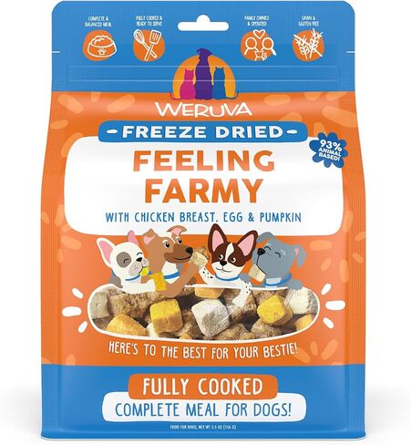 Weruva Dog Freeze Dried, Steak Frites Dinner with Sirloin Tip, Egg, Pumpkin & Sweet Potato, 13oz Bag in Kuwait