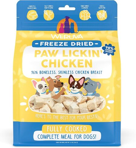 Weruva Dog Freeze Dried, Steak Frites Dinner with Sirloin Tip, Egg, Pumpkin & Sweet Potato, 13oz Bag in Kuwait