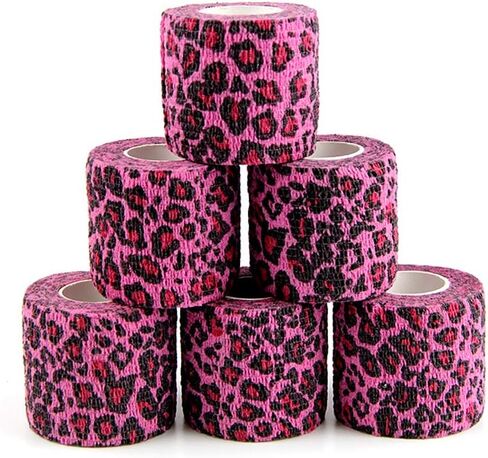 MUEUSS Pet First Aid Tape Waterproof Self Adherent Cohesive Bandage for Dogs Cats Horses Breathable Non-Woven Elastic Self Adhesive Sports Tapes (Leopard print) in Kuwait