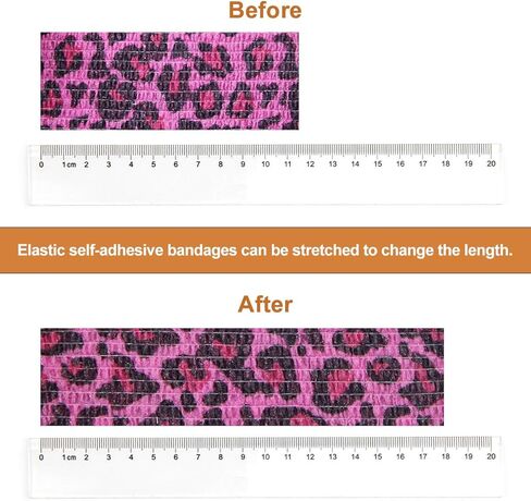 MUEUSS Pet First Aid Tape Waterproof Self Adherent Cohesive Bandage for Dogs Cats Horses Breathable Non-Woven Elastic Self Adhesive Sports Tapes (Leopard print) in Kuwait