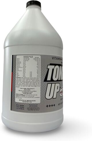 تركيبة فيتامينات ومعادن وحديد متقدمة من Tone-Up - تدعم القوة والتحمل وتكييف العضلات والشهية والانتعاش السريع - مكمل غذائي سائل للحصان، 1 جالون in Kuwait