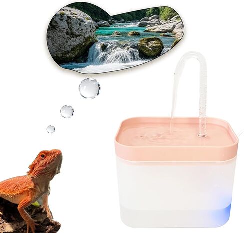Tfwadmx Reptile Waterfall Reptile Water Fountain Lizard Drinking Fountain Chameleon Water Dripper, Bearded Dragon Cage Accessories for Lizard Gecko Snake (Green) in Saudi Arabia