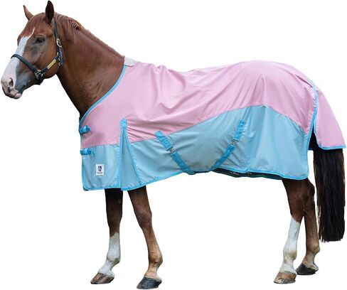 Horse Turnout Rain Sheet | 600 Denier Ripstop Turnout Blanket No Fill (0g) | Waterproof Lightweight Breathable | Tear-Resistant Outer & Rub-Free Silky Inner | Grey/Navy - 78 in in Saudi Arabia