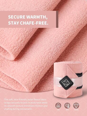 Horse Polo Wraps Upgrade with Bling Leg Wraps for Horses 4-Pack Fleece Leg Wraps Stable Supplies-Salmon Rose M in Saudi Arabia