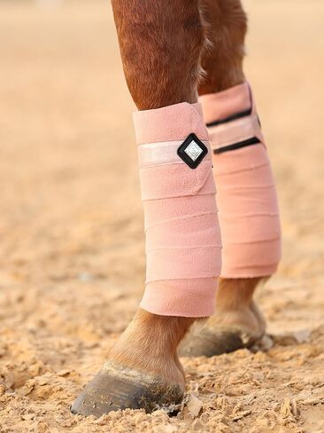 Horse Polo Wraps Upgrade with Bling Leg Wraps for Horses 4-Pack Fleece Leg Wraps Stable Supplies-Salmon Rose M in Saudi Arabia