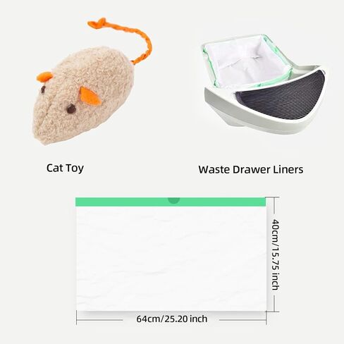 45 Count Waste Drawer Liners Bags Compatible with Litter Box Robot 4 and 3, Thick Self-cleaning Cat Litter Box Liners refill with Drawstring Heavy Duty 10-12 Gallons of Capacity in Saudi Arabia