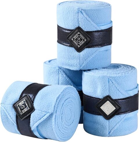 Horse Polo Wraps Upgrade with Bling Leg Wraps for Horses 4-Pack Fleece Leg Wraps Stable Supplies-Salmon Rose M in Saudi Arabia