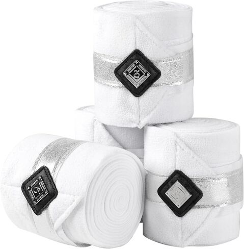 Horse Polo Wraps Upgrade with Bling Leg Wraps for Horses 4-Pack Fleece Leg Wraps Stable Supplies-Salmon Rose M in Saudi Arabia