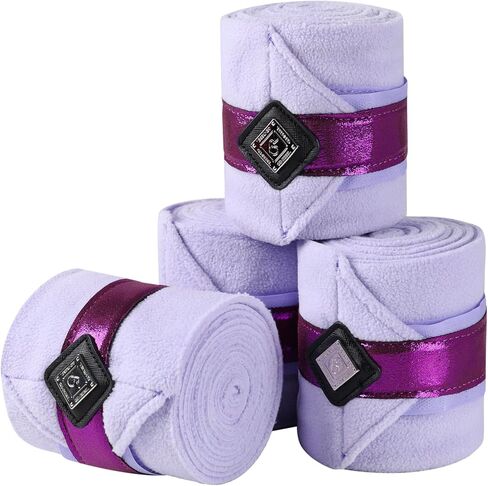 Horse Polo Wraps Upgrade with Bling Leg Wraps for Horses 4-Pack Fleece Leg Wraps Stable Supplies-Salmon Rose M in Saudi Arabia