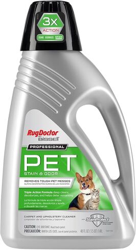 Rug Doctor Professional محلول تنظيف السجاد العميق للبقع والرائحة الكريهة للحيوانات الأليفة، 48 أونصة. تركيبة ثلاثية المفعول تنظف وتزيل الروائح الكريهة وتمنع ظهور العلامات، شامبو السجاد للبقع والروائح الكريهة للحيوانات الأليفة in Kuwait